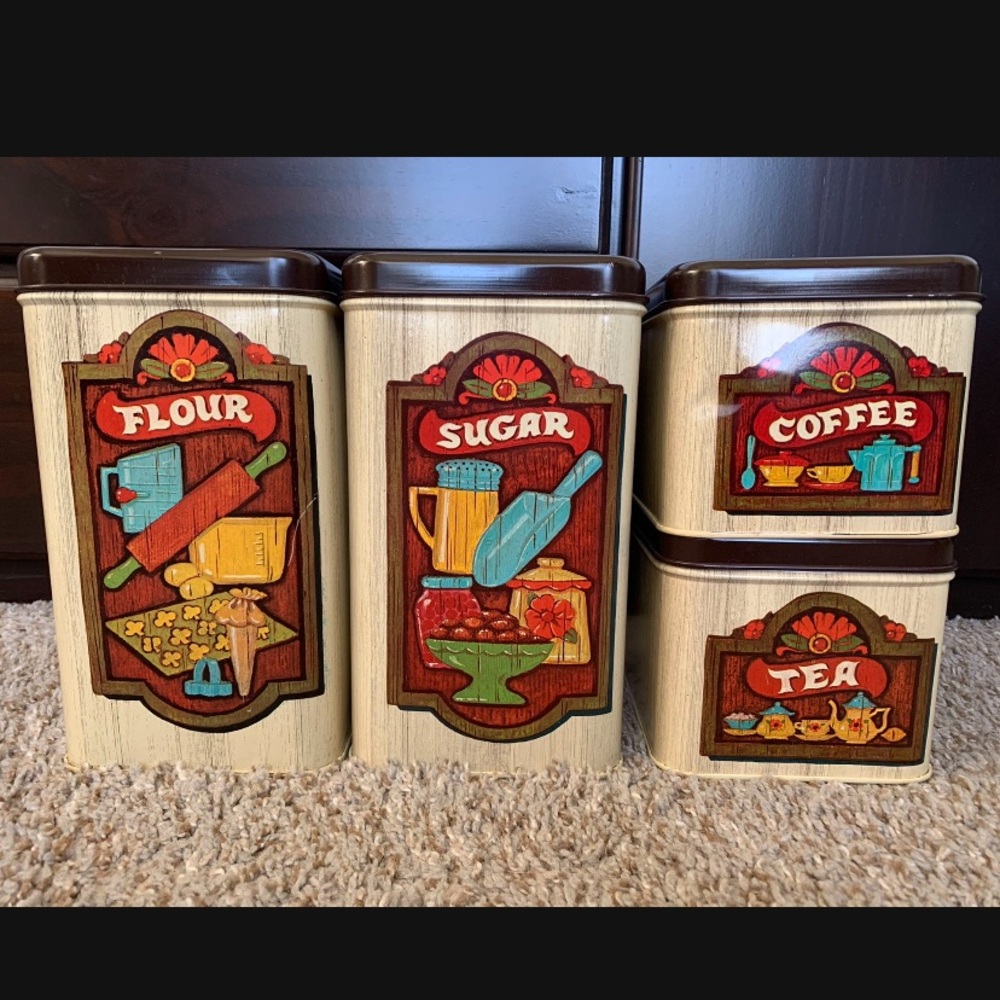 Vintage 1980s Cheinco Kitchen Canisters